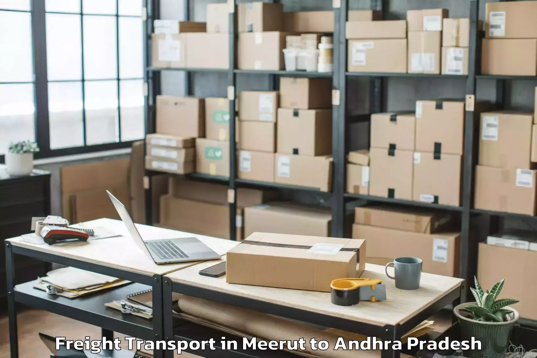 Book Meerut to Peddvaduguru Freight Transport